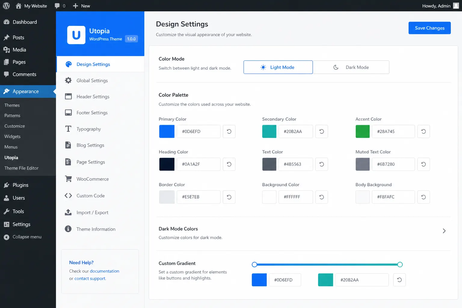 Design Settings